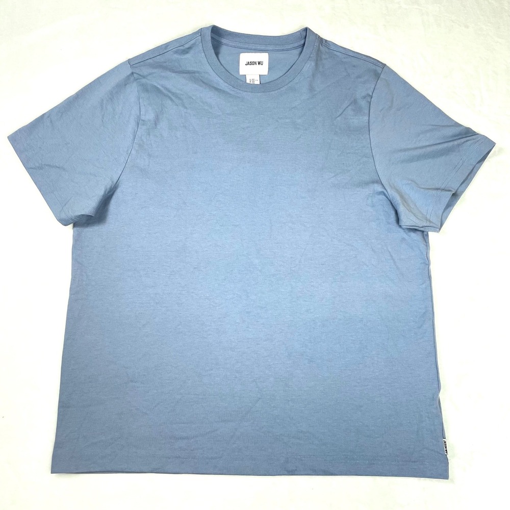 Jason Wu T-Shirt Cotton Mens XXL Blue Excellent Short Sleeve Crew Neck Solid